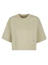 Bottega Veneta Short T-shirt With Round Neck In Beige