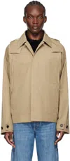 Bottega Veneta Beige Bi-color Tech Jacket In Desert Taupe/oatmeal