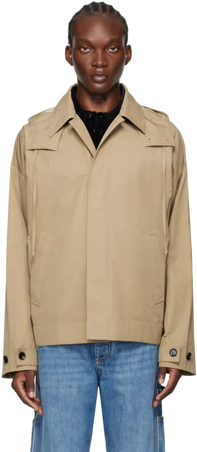 BOTTEGA VENETA BEIGE BI-COLOR TECH JACKET