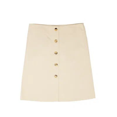 Pre-owned Bottega Veneta Beige Buttoned Down Skirt Size 2/38 $910