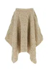Bottega Veneta Wool Skirt With Asymmetric Hem And Textured Fabric In Beige