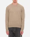 Bottega Veneta Cashmere Pullover With Leather Patches In Beige