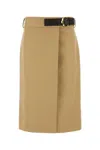 Bottega Veneta Wrap Midi Skirt In Beige