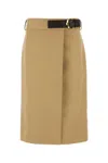 Bottega Veneta Beige Cotton Skirt In Paleoak