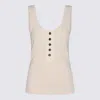 Bottega Veneta Ribbed Knit Cotton Tank Top In Sea Salt