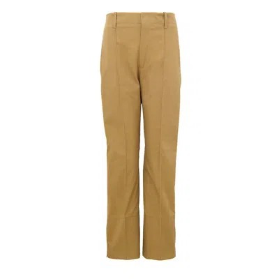 Bottega Veneta Cotton Twill Trousers In Brown