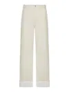 Bottega Veneta Meringue Coloured Turned Up Jeans In Nude & Neutrals