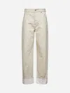 Bottega Veneta Women Beige Denim Turn-up Jeans