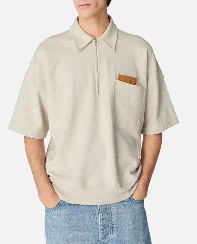 Bottega Veneta Beige Double Cotton Melange Polo