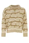 Bottega Veneta Embroidered Cotton Blend Sweater In Fuchsia