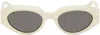Bottega Veneta Beige Facet Sunglasses In 006 Shiny Solid Yell