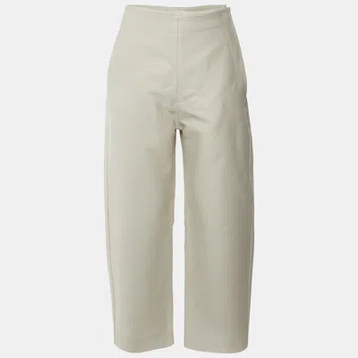 Pre-owned Bottega Veneta Beige Gabardine Wide Leg Pants S In Sand