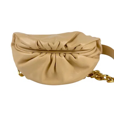Pre-owned Bottega Veneta Beige Gold Leather Metal Pouch Shoulder Bag () In Multi
