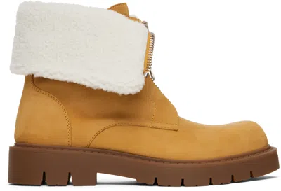 Bottega Veneta Haddock Ankle Boot In 7186 Ochre-popcorn