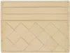 Bottega Veneta Beige Intrecciato Card Holder In 9776 Porridge Gold