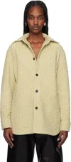 Bottega Veneta Beige Intrecciato Relaxed Leather Shirt In 9742 Trench