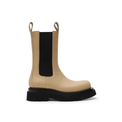 Bottega Veneta Beige Leather Boot In Neutral