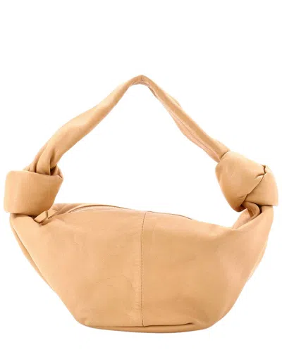 Bottega Veneta Beige Leather Double Knot Hobo Mini (authentic Pre-loved) In Orange