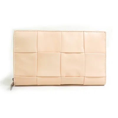Pre-owned Bottega Veneta Beige Leather Long Wallet (bi-fold) () In Sand