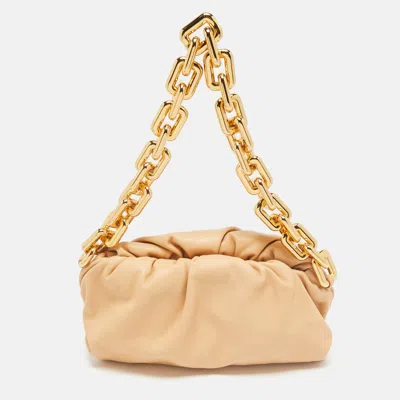 Pre-owned Bottega Veneta Beige Leather The Chain Pouch Bag