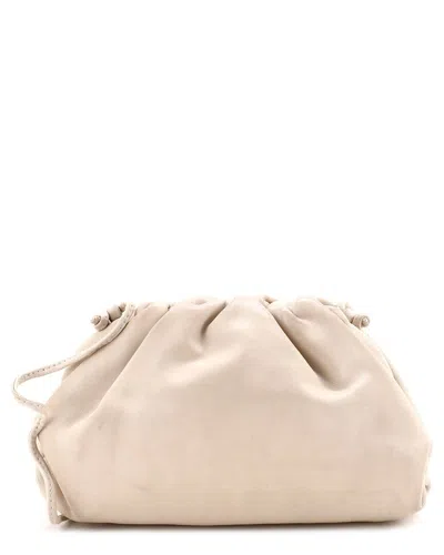 Pre-owned Bottega Veneta Beige Leather The Pouch Mini (authentic Pre-loved)