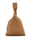 Bottega Veneta Beige Leather Twist Clutch (authentic Pre-loved) In Brown
