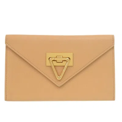 Pre-owned Bottega Veneta Beige Leather Wallet (bi-fold) () In Sand