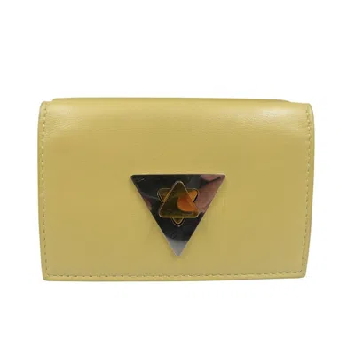 Pre-owned Bottega Veneta Beige Leather Wallet (tri-fold) ()