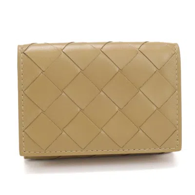 Pre-owned Bottega Veneta Beige Leather Wallet (tri-fold) ()