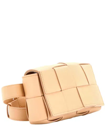 Pre-owned Bottega Veneta Beige Maxi Intrecciato Sheep Leather Cassette Belt Bag  (authentic Pre-loved)