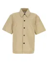 Bottega Veneta Nylon Blend Shirt With Back Pleat Detail In Sahara
