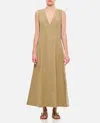 Bottega Veneta Open-back Compact Cotton Dress In Beige