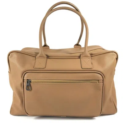 Pre-owned Bottega Veneta Beige Orange Pvc Boston Bag Shoulder Bag () In Multi