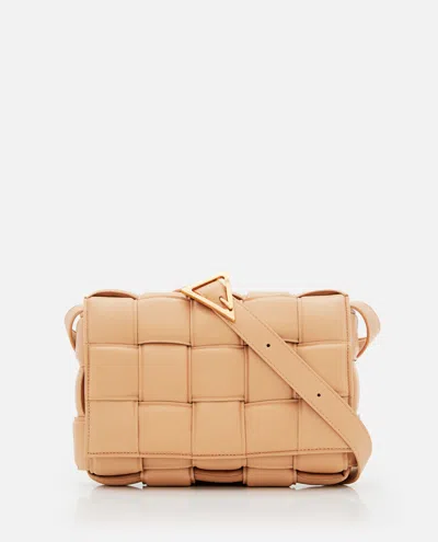 Bottega Veneta Padded Cassette Strapped Shoulder Bag In Beige