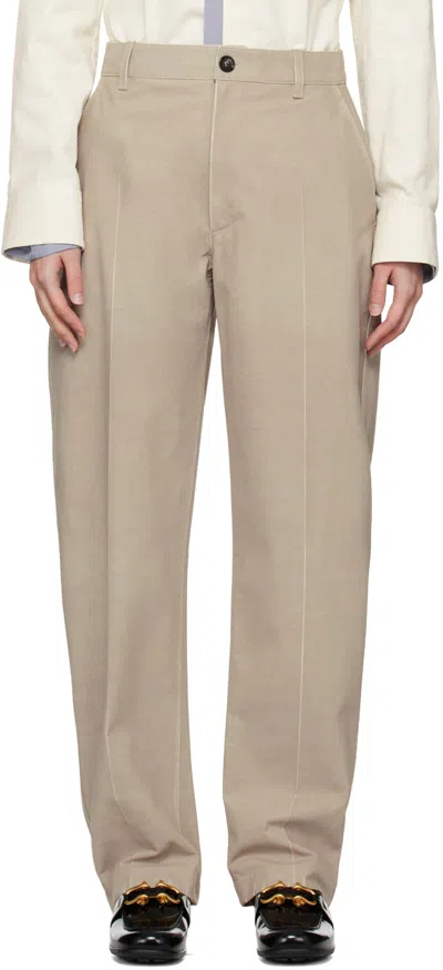 Bottega Veneta Beige Printed Leather Pants In 9776 Light Beige