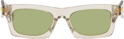 Bottega Veneta Beige Ribbon Sunglasses In Green