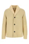Bottega Veneta Shearling Jacket With Front Pockets And Long Sleeves In Neutral