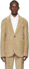 Bottega Veneta Beige Single-breasted Blazer In 1434 Pale Oak