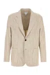 Bottega Veneta Giacca In Misto Viscosa Sabbia Melangè   Uomo In Neutral