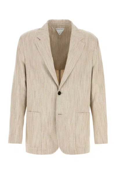 BOTTEGA VENETA BEIGE TEXTURED BLAZER