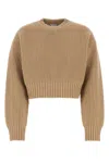Bottega Veneta Crew Neck Cropped Wool Blend Sweater