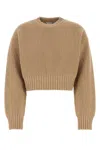 Bottega Veneta Camel Wool Blend Sweater In Beige