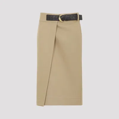 BOTTEGA VENETA BEIGE COTTON SKIRT