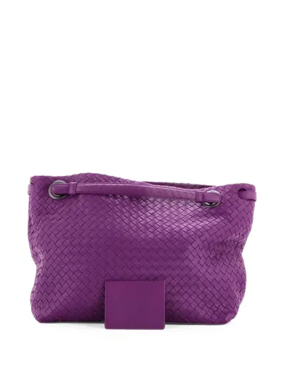 Pre-owned Bottega Veneta Bella Intrecciato Nappa Medium Tote Bag In Purple