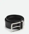 Bottega Veneta 4cm Reversible Intrecciato Leather Belt In Black