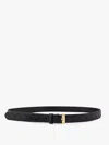 Bottega Veneta Black Belt With All-over Intreccio Motif In Leather Woman In Black