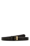 Bottega Veneta Narrow Woven Belt With Gold-tone Buckle In Fondent