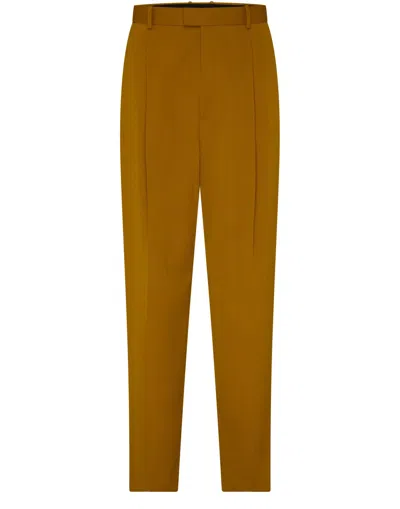 Bottega Veneta Powder-grain Wool Pants In Yellow