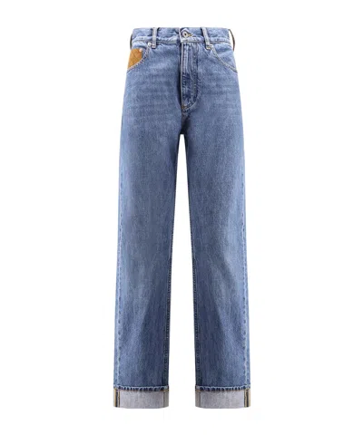 Bottega Veneta Women Turned Up Jeans With Straight Leg In Blue