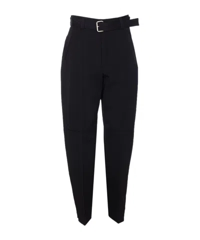 Bottega Veneta Belt Loops Slacks In Black